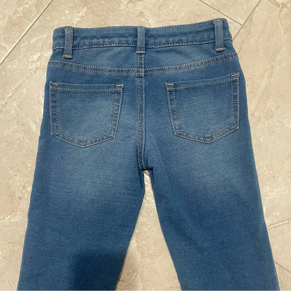 Kids Cat & Jack Girls Dark Wash Blue Denim Jeggings Jeans Size S 7/8